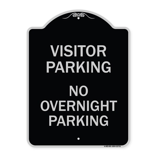 Signmission Visitor Parking No Overnight Parking Heavy-Gauge Aluminum Sign, 24" x 18", BS-1824-22731 A-DES-BS-1824-22731 - main